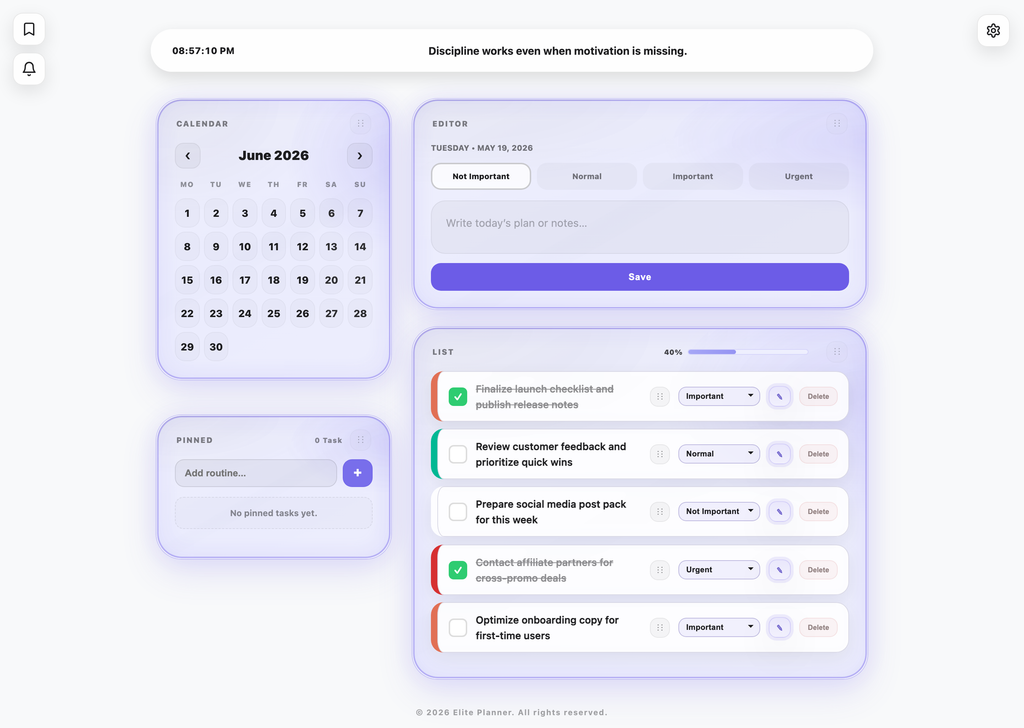Elite Planner for Mac